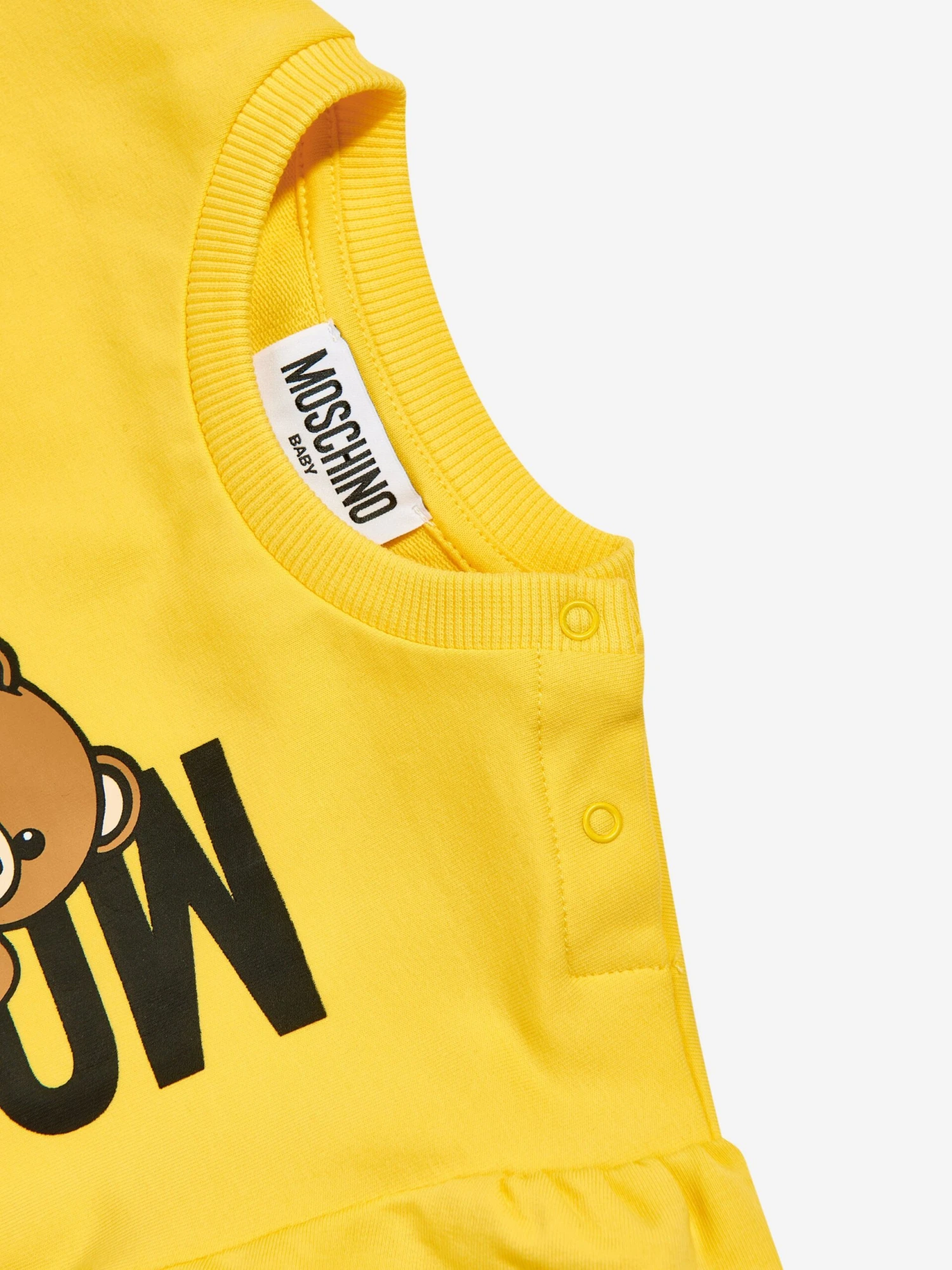 Baby Girls Teddy Logo Jersey Dress In Yellow 6 Baby Girls Teddy Logo Jersey Dress In Yellow - Image 4
