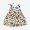 Baby Girls Cotton Beach Teddy Dress In White -Monna Clothing Shop MOSS4147 WHITE 1