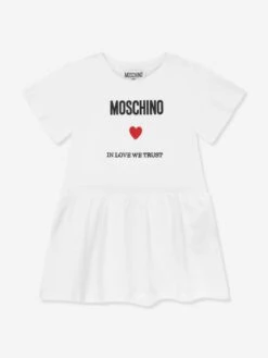 Baby Girls Logo Jersey Dress In White