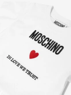 Baby Girls Logo Jersey Dress In White -Monna Clothing Shop MOSS4148 WHITE 3