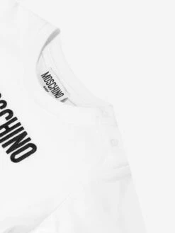 Baby Girls Logo Jersey Dress In White -Monna Clothing Shop MOSS4148 WHITE 4