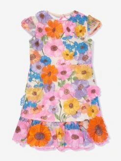 Girls Giselle Embroidered Dress In Pink