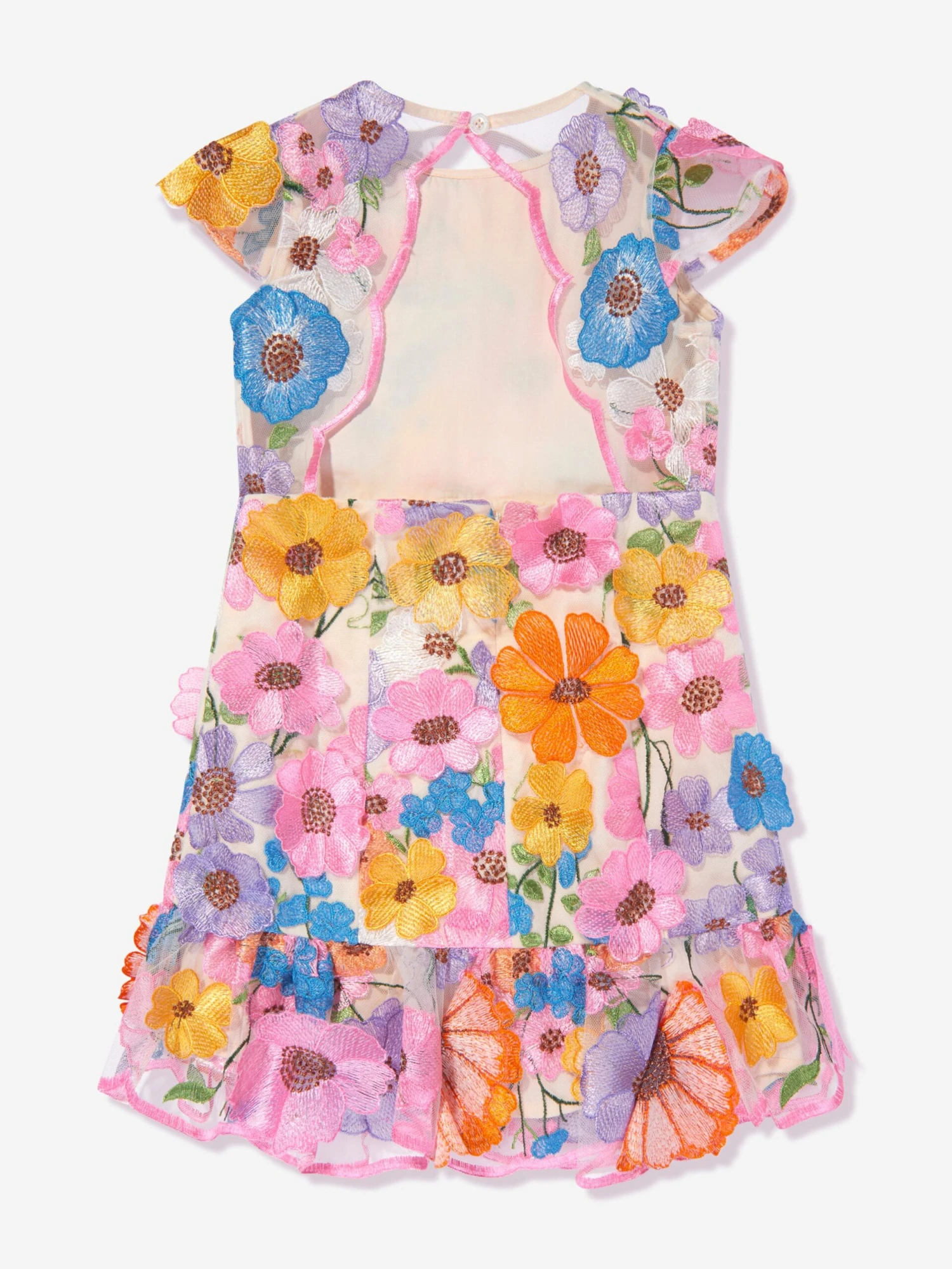 Girls Giselle Embroidered Dress In Pink 4 Girls Giselle Embroidered Dress In Pink - Image 2