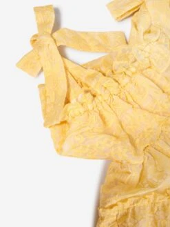 Girls Juniper Embroidered Maxi Dress In Yellow -Monna Clothing Shop MRLS4007 LEMON 4