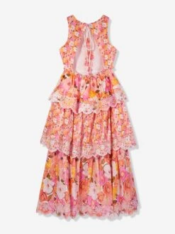 Girls Blossom Embroidered Mini Dress In Multicolour -Monna Clothing Shop MRLS4011 FLORAL 2