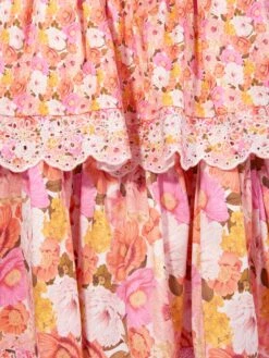 Girls Blossom Embroidered Mini Dress In Multicolour -Monna Clothing Shop MRLS4011 FLORAL 3