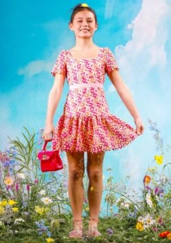 Girls Pixie Embroidered Dress In Multicolour -Monna Clothing Shop MRLS4015 FLORAL 2 a951e04c 4cc3 4cb3 a607 2392552c11ce