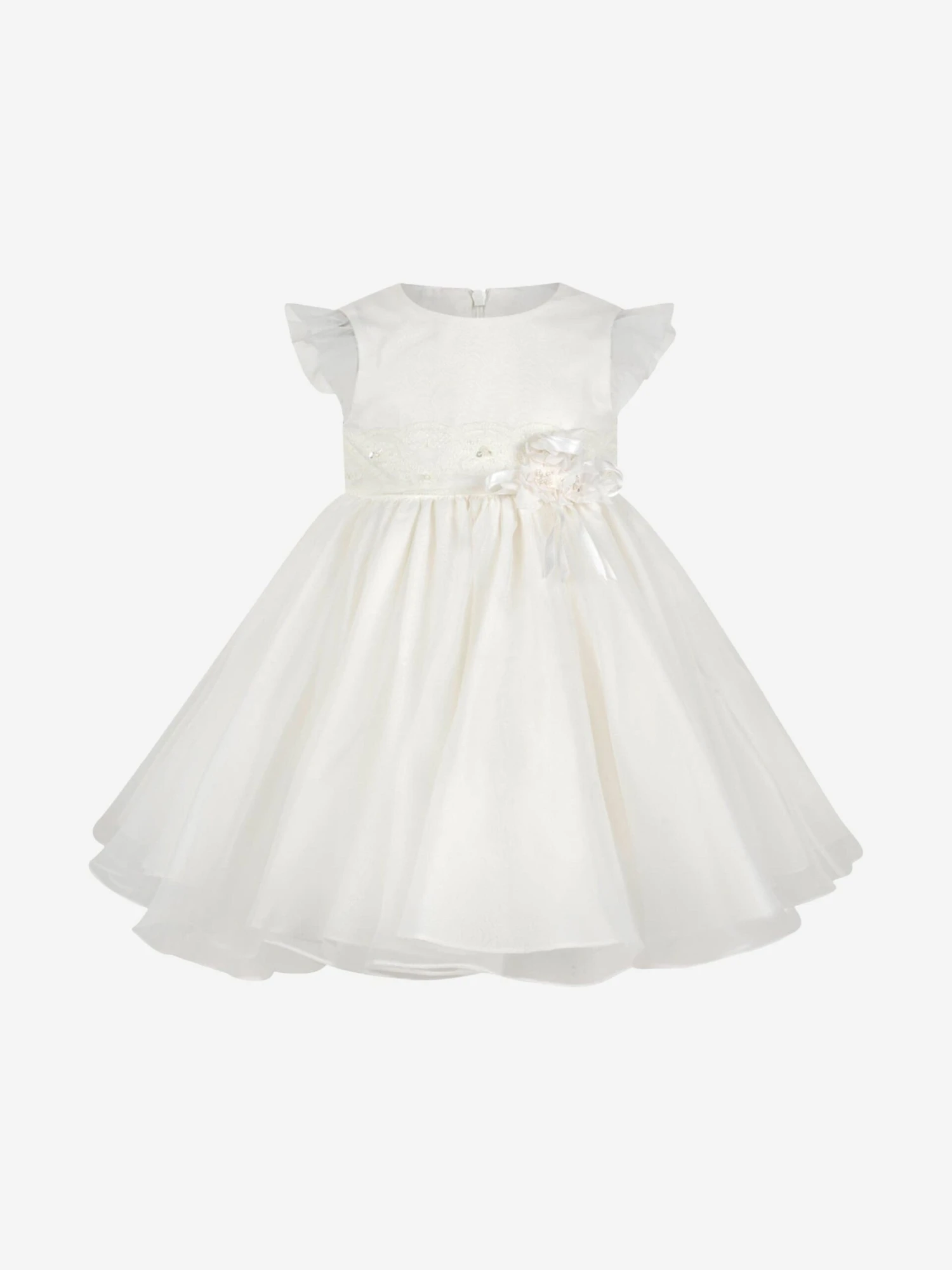 Girls Dress - Organza & Lace Trim Ceremonial Dress 3 Girls Dress - Organza & Lace Trim Ceremonial Dress