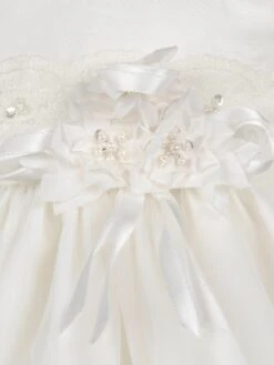 Girls Dress - Organza & Lace Trim Ceremonial Dress 8 Girls Dress - Organza & Lace Trim Ceremonial Dress -Monna Clothing Shop MSAROS006 IVORY 3