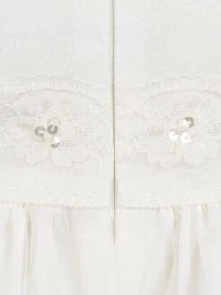 Girls Dress - Organza & Lace Trim Ceremonial Dress 9 Girls Dress - Organza & Lace Trim Ceremonial Dress -Monna Clothing Shop MSAROS006 IVORY 4