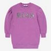 MSGM Girls Logo Sweater Dress In Purple -Monna Clothing Shop MSGA3009 071 1