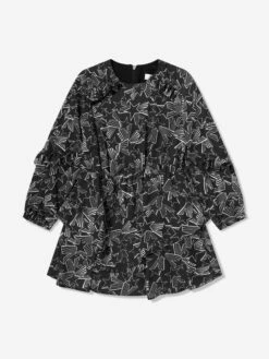 MSGM Girls Georgette Dress In Black