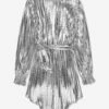 MSGM Girls Pleated Dress In Silver 1 MSGM Girls Pleated Dress In Silver -Monna Clothing Shop MSGA3011 122 1