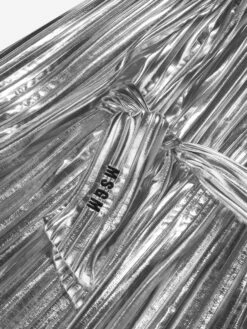 MSGM Girls Pleated Dress In Silver -Monna Clothing Shop MSGA3011 122 3