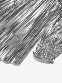 MSGM Girls Pleated Dress In Silver -Monna Clothing Shop MSGA3011 122 4