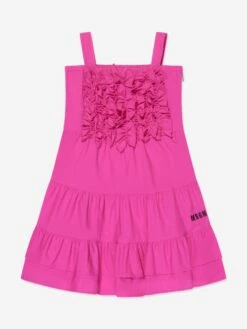 MSGM Girls Ruffle Dress In Pink