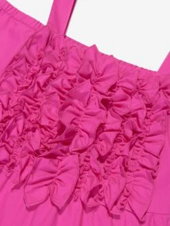 MSGM Girls Ruffle Dress In Pink -Monna Clothing Shop MSGS3044 044 4