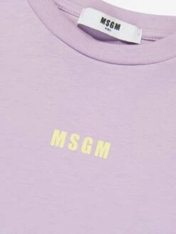 MSGM Girls Ruffle Sleeve T-Shirt Dress In Lilac -Monna Clothing Shop MSGS3054 071 3