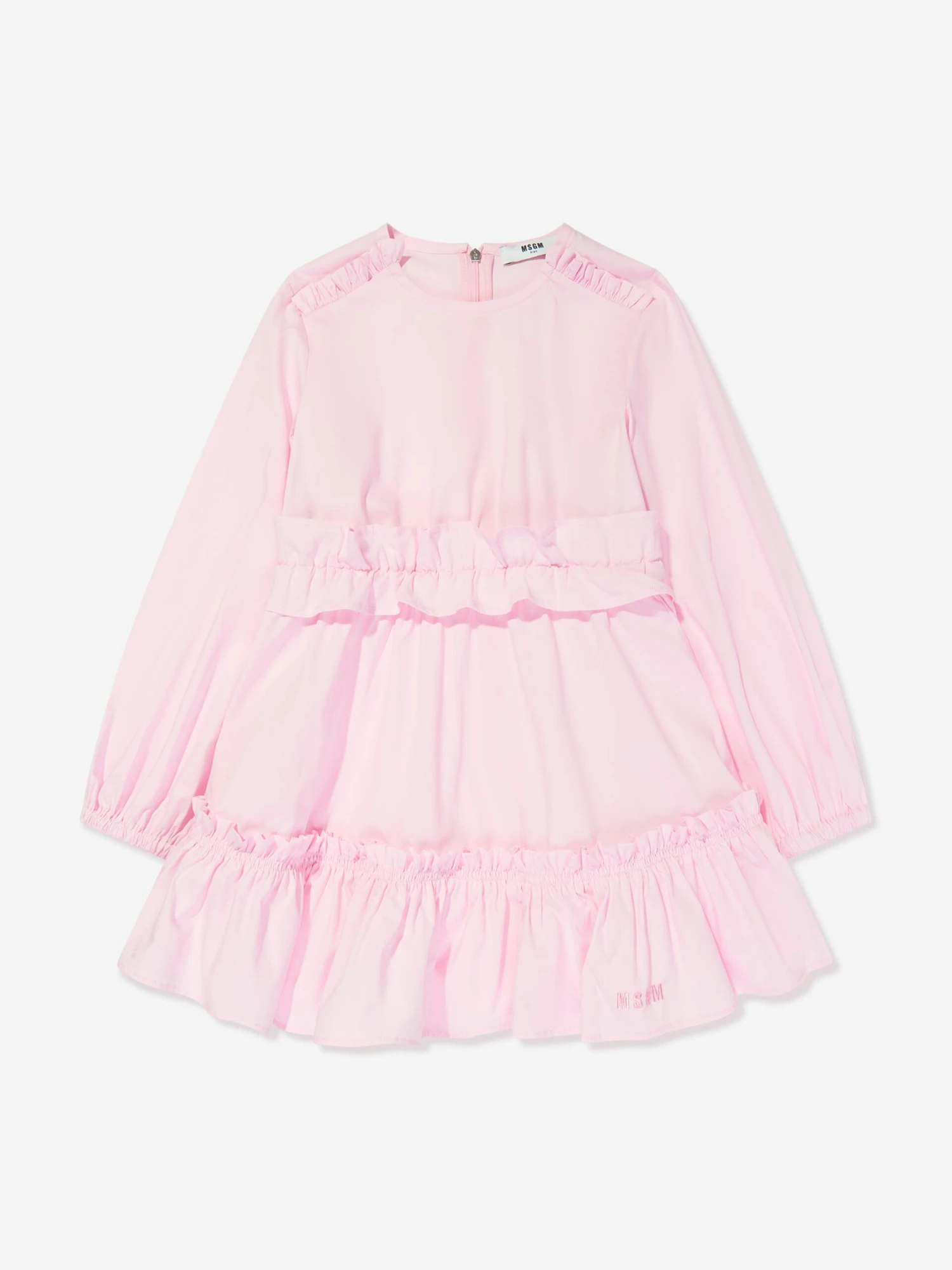 MSGM Girls Poplin Dress In Pink 3 MSGM Girls Poplin Dress In Pink