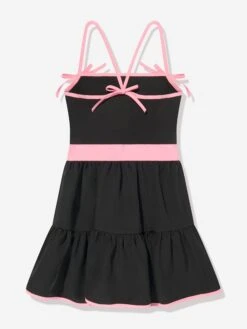 MSGM Girls Cotton Technical Dress In Black -Monna Clothing Shop MSGS4030 NERO BLACK 2