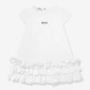 MSGM Girls Poplin Dress In White 1 MSGM Girls Poplin Dress In White -Monna Clothing Shop MSGS4033 BIANCO WHITE 1