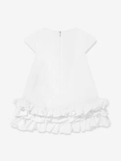 MSGM Girls Poplin Dress In White -Monna Clothing Shop MSGS4033 BIANCO WHITE 2