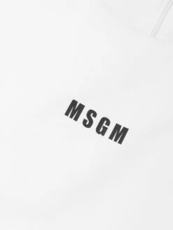 MSGM Girls Poplin Dress In White -Monna Clothing Shop MSGS4033 BIANCO WHITE 3