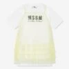 MSGM Girls Jersey And Tulle Dress In Green