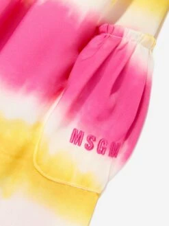 MSGM Girls Twill Striped Dress In Pink -Monna Clothing Shop MSGS4035 MULTICOLOR 3