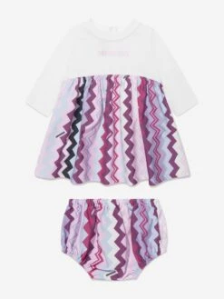 Missoni Baby Girls Zigzag Dress In Pink
