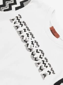 Missoni Girls Zigzag Dress In White -Monna Clothing Shop MSNA3014 100NE 3