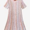 Missoni Girls Pleated Knit Dress In Multicolour