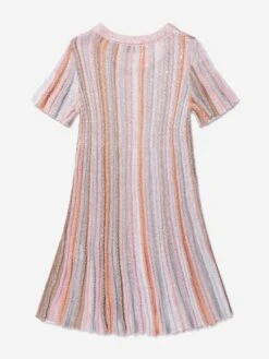 Missoni Girls Pleated Knit Dress In Multicolour 9 Missoni Girls Pleated Knit Dress In Multicolour -Monna Clothing Shop MSNS4005 COLOURFUL 2