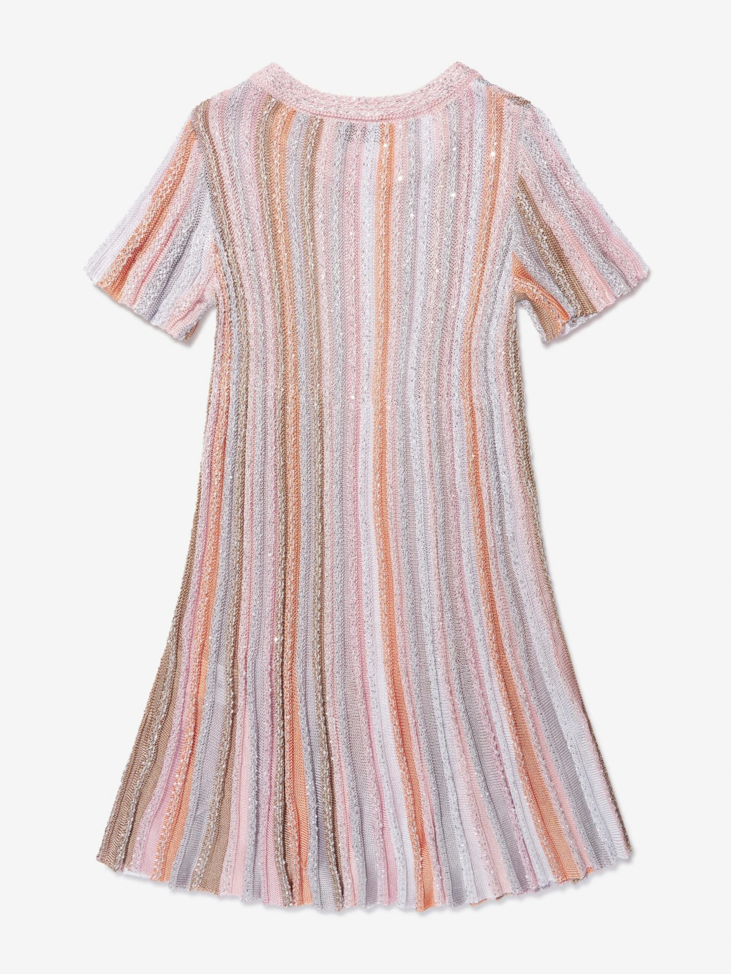 Missoni Girls Pleated Knit Dress In Multicolour 5 Missoni Girls Pleated Knit Dress In Multicolour - Image 3