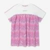 Missoni Girls Zigzag Jersey Dress In Pink -Monna Clothing Shop MSNS4033 FUCSIA MULTICOLOR 1