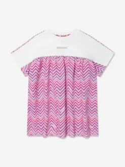 Missoni Girls Zigzag Jersey Dress In Pink
