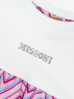 Missoni Girls Zigzag Jersey Dress In Pink -Monna Clothing Shop MSNS4033 FUCSIA MULTICOLOR 3