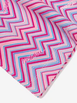 Missoni Girls Zigzag Jersey Dress In Pink -Monna Clothing Shop MSNS4033 FUCSIA MULTICOLOR 4