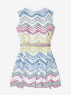 Missoni Girls Zigzag Knit Dress In Multicolour -Monna Clothing Shop MSNS4035 COLOURFUL 2