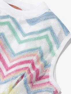 Missoni Girls Zigzag Knit Dress In Multicolour -Monna Clothing Shop MSNS4035 COLOURFUL 3