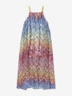Missoni Girls Zigzag Maxi Dress In Multicolour