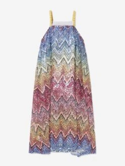 Missoni Girls Zigzag Maxi Dress In Multicolour -Monna Clothing Shop MSNS4036 COLOURFUL 2