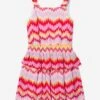 Missoni Girls Zigzag Woven Dress In Multicolour -Monna Clothing Shop MSNS4037 MULTICOLOR ORO FREE 1