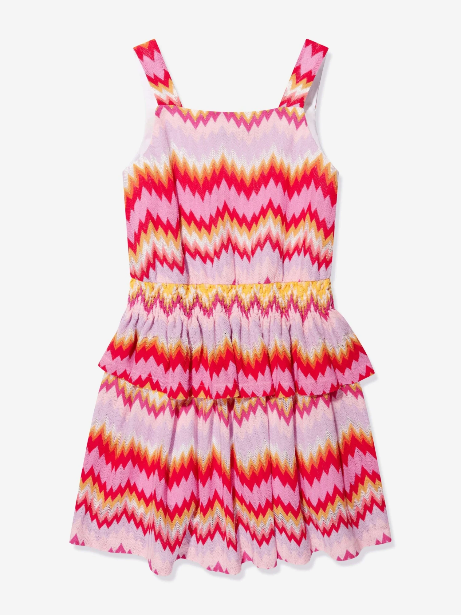 Missoni Girls Zigzag Woven Dress In Multicolour 3 Missoni Girls Zigzag Woven Dress In Multicolour