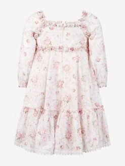 Needle & Thread Girls Vintage Ditsy Cotton Ruffle Dress In White -Monna Clothing Shop NEEA3003 MOONSHINE 2