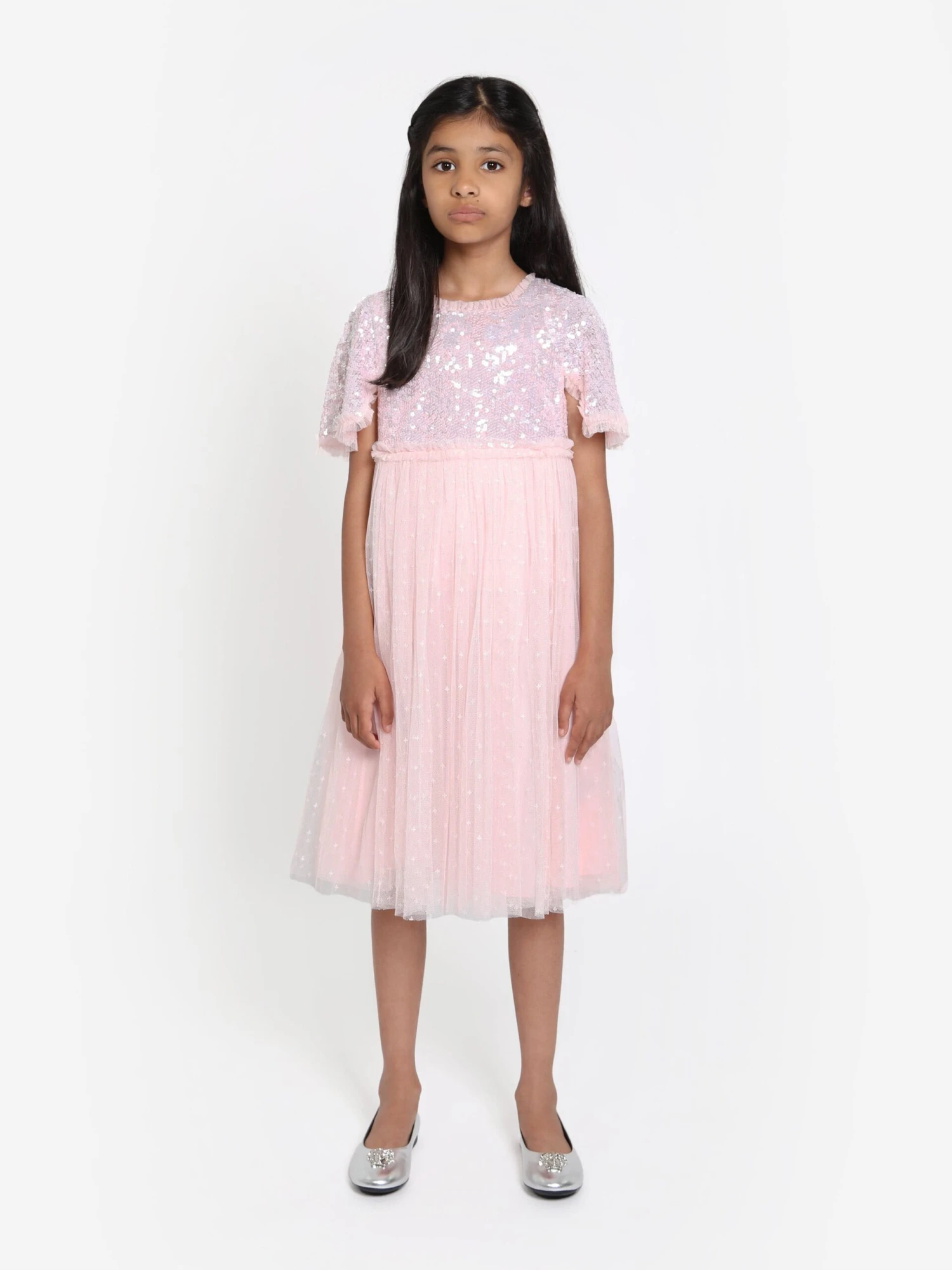 Needle & Thread Girls Mila Gloss Bodice Dress In Pink 3 Needle & Thread Girls Mila Gloss Bodice Dress In Pink