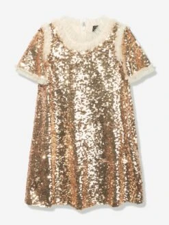Needle & Thread Girls Matilda Dress In Gold