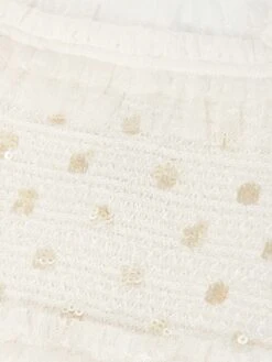 Needle & Thread Girls Polka Dot Smocked Dress In Ivory -Monna Clothing Shop NEEA4003 CREAM GOLD 3