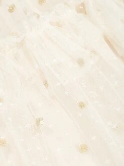 Needle & Thread Girls Polka Dot Smocked Dress In Ivory -Monna Clothing Shop NEEA4003 CREAM GOLD 4