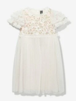 Needle & Thread Girls Posy Bodice Dress In Ivory